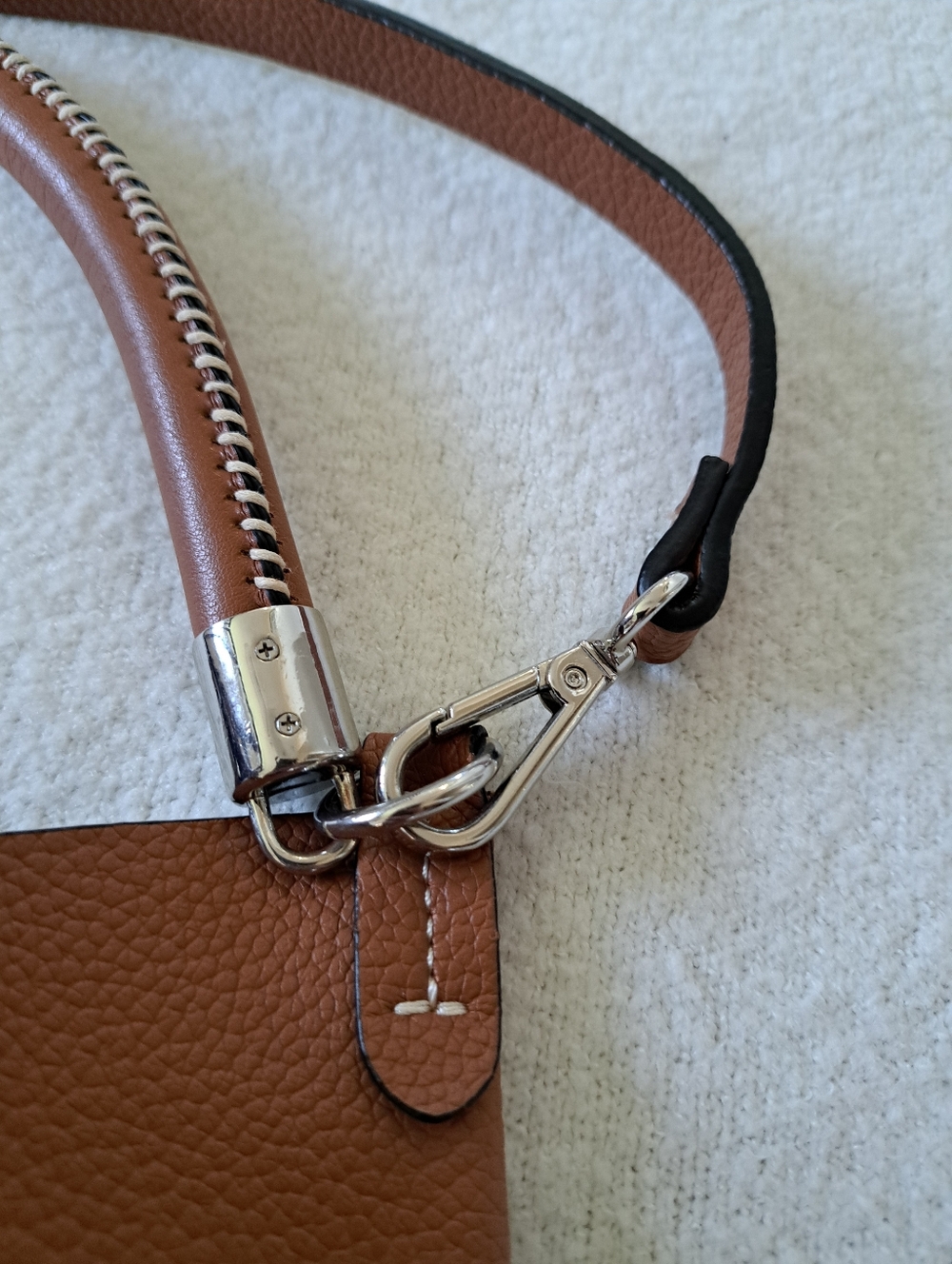 Zara Brown Faux Leather Pleated Shoulder Bag Crossbody Satchel Neutral Handbag - Picture 6 of 14
